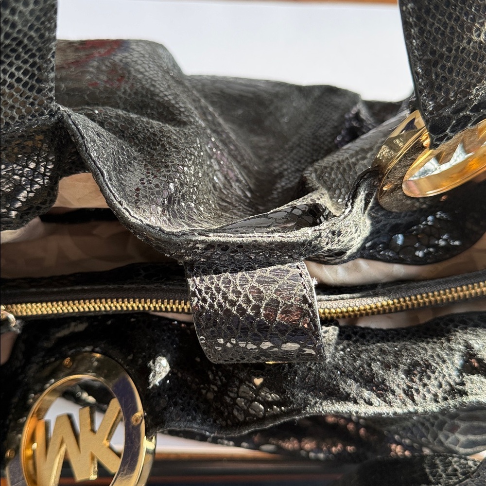 Michael Kors Black Python Handbag - image 8